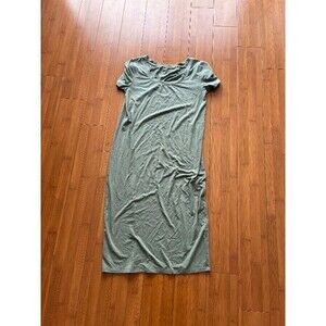 STORQ Maternity Short Sleeve T Shirt Dress Green Sage Size 3 Medium 8 10